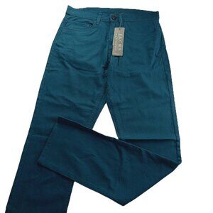 Jachs Men's 5 Pocket Slim Fit Pant Size 28 X 32 Dark Teal Stretch Chino